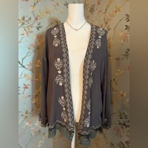 Sundance Catalog Boho Belle Lace Trimmed Kimono Size Medium